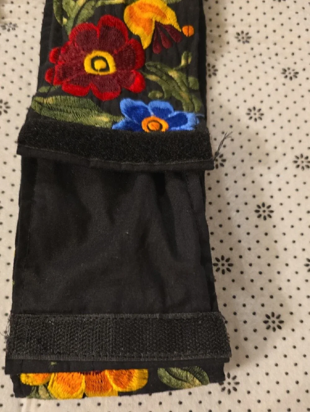 Black Floral Embroidered Belt